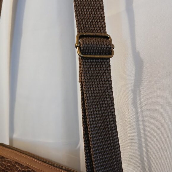 New Travel Sling Crossbody Brown Bronze Pebbled faux leather & Snakeskin fabric - Picture 5 of 10